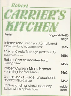 Robert Carrier's Kitchen - Part 61 - 1981 - Cookbook