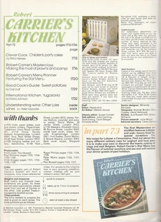 Robert Carrier&#39;s Kitchen - Part 72 - 1981 - Cookbook