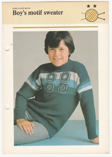 Boy's Motif Sweater - Knitting Pattern - Crafts