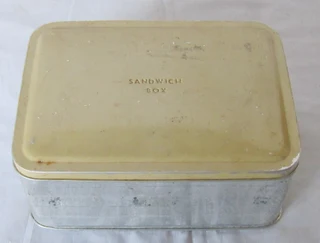 Vintage - 1940's WW2 Home Front Civilian Child's Tin Sandwich Box