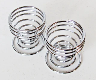 Set of 2 Stainless Steel Spiral Egg Cups