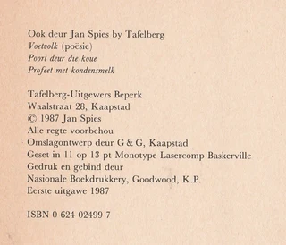 JAN SPIES - Pille Vir Servette - Vertellings 4 - 1st Edition