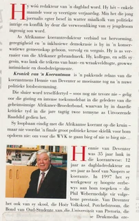 KRONIEK van &#39;n KOERANTMAN - Hennie van Deventer - Afrikaans Book