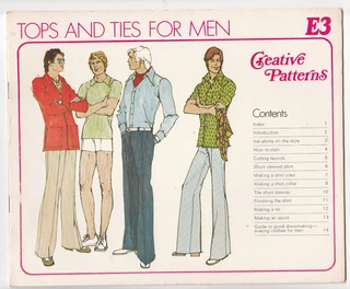 Vintage - Creative Patterns - 1975 - Tops, Ties And Pants For Men - Sewing Patterns - Crafts