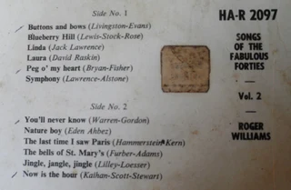 Songs of The Fabulous Forties - Volume 2 - Roger Williams - Vinyl LP