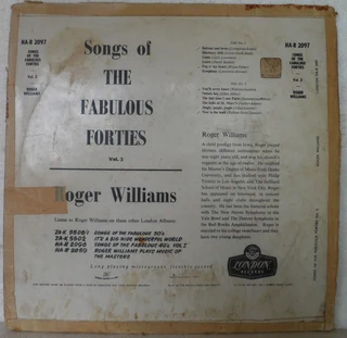 Songs of The Fabulous Forties - Volume 2 - Roger Williams - Vinyl LP