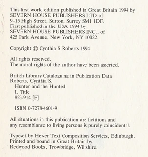 The Hunter and The Hunted - Cynthia S.Roberts