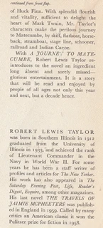 A Journey to Matecumbe - Robert Lewis Taylor - 1st Edition 1961