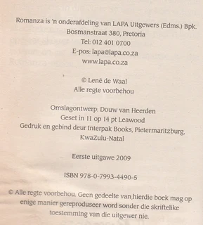 VUUR EN YS - Lene de Waal - Afrikaans Romance