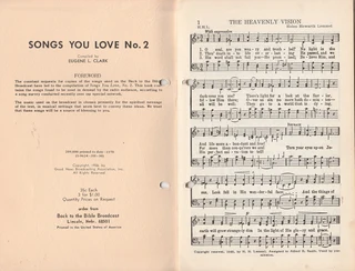 SONGS YOU LOVE No2 - Song Book - Music Sheets - Favourite Gospel Songs - Eugene L.Clark