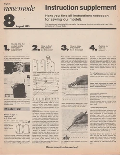 The Golden Book of Fashion - NEUE MODE - No 8 - August 1983 - Sewing etc Patterns - Crafts