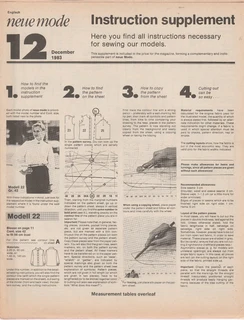 The Golden Book of Fashion - NEUE MODE - No 12 - December 1983 - Sewing etc Patterns - Crafts