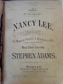 SONGS - H.Gothan - 1908 to 1919 - Music Sheets - Bound into a Book