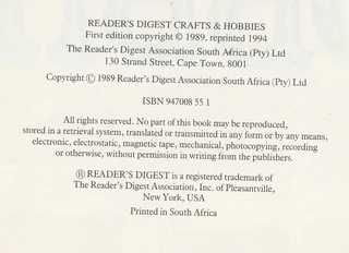 Reader&#39;s Digest - Crafts and Hobbies - South African Edition - Crafts