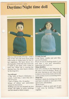 Daytime / Night Time Doll - Knitting Pattern - Crafts.