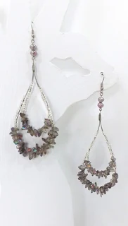 Crystal Gemstone Chips Dangle Earrings