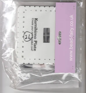 Bead-Fairy Square Kumihimo Plate (Braiding Disc) &amp; 7 No Tangle Beadsmith Thread Bobbins - Crafts