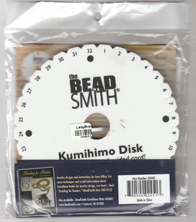The Bead Smith Kumihimo Round Braiding Disc and 7 No Tangle Beadsmith Thread Bobbins - Crafts