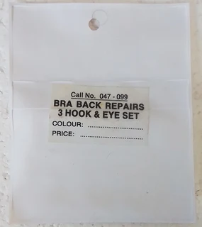 White Bra Back Repairs 3 Hook and Eye Fastener Set - 3 Available - Sewing Accessories - Crafts