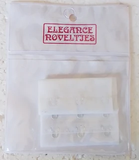 White Bra Back Repairs 3 Hook and Eye Fastener Set - 3 Available - Sewing Accessories - Crafts