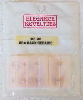 Beige Bra Back Repairs 2 Hook and Eye Fastener Set - 2 Available - Sewing Accessories - Crafts