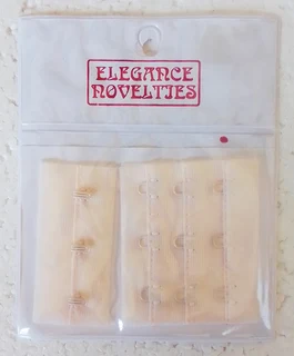 Beige Bra Back Repairs 3 Hook and Eye Fastener Set - 3 Available - Sewing Accessories - Crafts