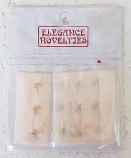 Beige Bra Back Repairs 3 Hook and Eye Fastener Set - 3 Available - Sewing Accessories - Crafts