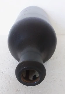 Vintage - 1960&#39;s German M.K.M. 0.5L Black Heavy Stoneware Bottle