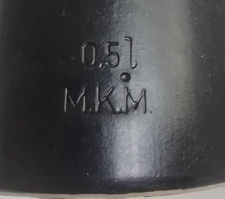 Vintage - 1960&#39;s German M.K.M. 0.5L Black Heavy Stoneware Bottle