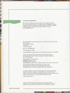 CREATIVE APPLIQUE - To Make and Wear - Lesley Turpin- Delport - 1st Publication - Crafts