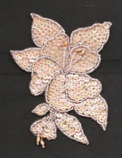 Vintage - Handmade Pink and Apricot Sequin and Beaded Flower Motif - Sewing Accessories - Crafts