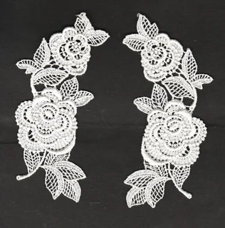 Vintage Set of Off White Embroidered Lace Motifs - Sewing Accessories - Crafts