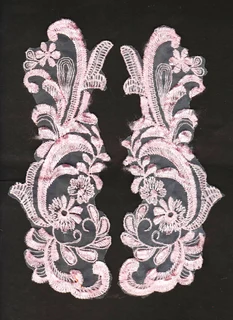 Vintage Set of Pink Embroidered Motifs - Sewing Accessories - Crafts