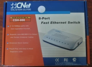 8 Port CNET Fast Ethernet Switch MODEL CSH 800 with 8 Cables - Ref no  0005