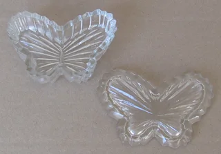 Vintage - 1950&#39;s Moth Shaped Cut Glass Trinket Box with Lid