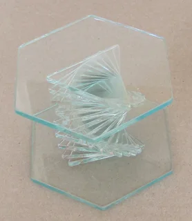 Handmade - Vintage Transparent Glass Spiral Small Pedestal for vases and ornaments