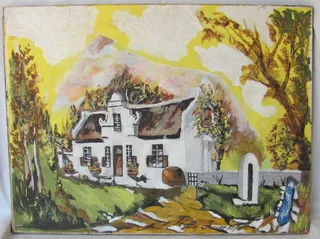 Cape Dutch House - Acrylic Painting - Signed by Artist
