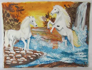 Horse Scene - Acrylic Painting