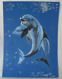 Dolphins - Acrylic Painting - 2016