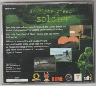 PC CD-ROM - RIPCORD GAMES - SPEC OPS 11 - Green Berets - 1999 Computer Game