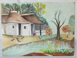 Rural House Scene - Acrylic and Oil Painting - 2014