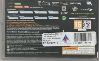 PC DVD - BATMAN - ARKHAM ASYLUM - Computer Gaming