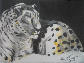 Leopard in the Night - Acrylic Painting - 2016