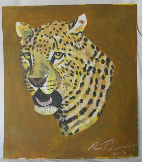 Leopard Head  - Acrylic Painting - 2016