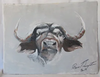 Buffalo Head - Acrylic Painting - 2016