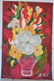 Flower Arrangement - Oil and Acrylic Painting - 2017