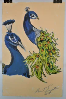Peacocks - Acrylic Painting - 2017