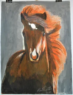 Horse Head - Acrylic Painting - 2016