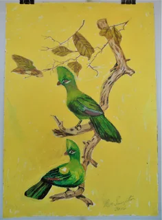 Green Birds - Acrylic Painting - 2015