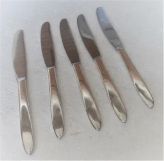 Vintage - 1970's Stainless Steel Knives with Silver Plated handles
